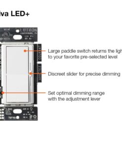 Lutron Diva LED+ Dimmer Switch for Dimmable LED, Halogen and Incandescent Bulbs, 150W/Single-Pole or 3-Way, DVCL-153P-WH-3, White (3-Pack) 3 Pack 27 61YWCK9pmGL