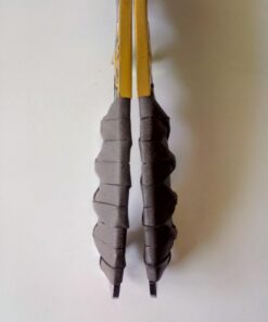 K Exclusive Jungle Suede Flyers Twin Sword Set with Nylon Scabbard - Stainless Steel Blades, Leopard Design, Genuine Suede Wrapped Handles, Gold-Plated Accents, Lanyard Holes, Length 19" 17 61YWRUX0zfL