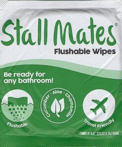 Stall Mates Wipes - Flushable Wipes | Individually Wrapped | Travel Friendly | Unscented with Vitamin-E & Aloe | (30 on-the-go singles) 30 Count (Pack of 1) 33 61YbOFKyGiL