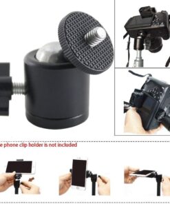 EXMAX 360 Degree Aluminum Alloy Body Rotating Swivel Mini Tripod Ball Head with 1/4" Screw Thread Base Mount for Lighter DSLR Camera Camcorder LED Light Bracket Hiking HTC Vive (Black) Black 18 61Ybpm7rwQL