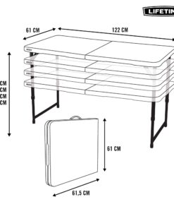 Lifetime Height Adjustable Craft Camping and Utility Folding Table 35 61YeRXVCFUL