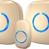 SadoTech Wireless Doorbells for Home, Apartments, Businesses, Classrooms, etc. - 1 Door Bell Ringer & 2 Plug-In Chime Receiver, Battery Operated, Easy-to-Use, Wireless Doorbell w/LED Flash, Beige 1 push button + 2 receiver 19 61YhXuj35sL