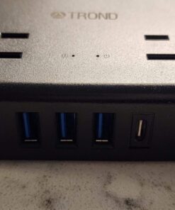 TROND Power Strip Surge Protector - Flat Plug Extension Cord, 8 Widely-Spaced Outlets, 4 USB Charger(1 USB C Port), 5FT Ultra Thin Cord, 1440J, Flat Wall Plug, Desk Charging Station for Travel, Black 5 FT-1 USB C 66 61YjlK bwPL