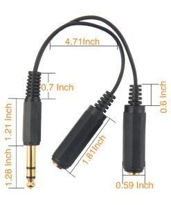 Disino 1/4 Splitter, 1/4" TRS Stereo Male to Dual 1/4" TRS Stereo Female Y Splitter Cable Quarter Inch Splitter Cord - 8 Inch / 20cm 14 61Yl40OXS L