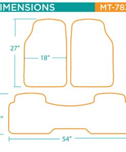 BDK M783 DuraChannel Heavy Duty Rubber Car Floor Mats Liner for Auto - All Weather 3 Piece Set Front & Rear, Fits Car Truck SUV Van, Universal Trim to Fit Black 36 61Ylalx9diL