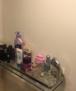 Organize It All Wall Mounting Glass Shelf with Nickle Finish and Rail 43 61YnImol70L