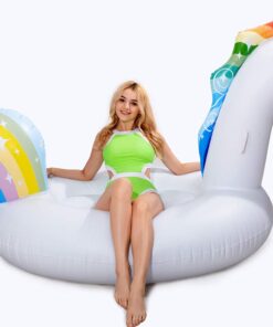 dreambuilderToy Giant Inflatable Unicorn Pool Float, 9 Feet Long , Unicorn Pool Float Floatie Ride On Large raft Summer Beach Pool Party Lounge for Kids and Adults (Unicorn Float) 17 61YrIFpZG6L