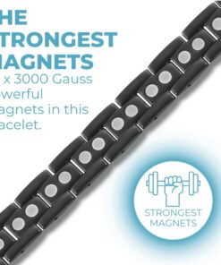 Willis Judd Double Strength Magnetic Bracelet - Magnetic Bracelets for Men - Adjustable Length with Sizing Tool Black 6 61YtpH9 tL