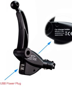 ChargerCity Dual USB Sirius XM Satellite Radio Car Truck Lighter Socket Mount w/Tilt Adjust & PowerConnect Cable Adapter for Onyx Plus EZR EZ Lynx Stratus Starmate Xpress (Vehicle Dock NOT Included) 30 61Yu2j1gw6L