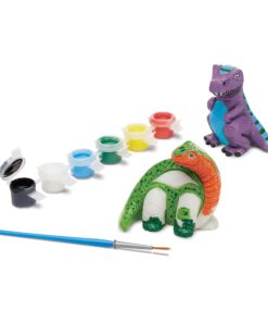 Melissa & Doug Created by Me! Dinosaur Figurines Craft Kit (2 Resin Dinosaurs, 6 Paints, Paintbrush) 21 61YuaIpG9 L