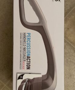 HoMedics Percussion Action Massager with Heat | Adjustable Intensity , Dual Pivoting Heads | 2 Sets Interchangeable Nodes , Heated Muscle Kneading for Back , Shoulders , Feet , Legs , & Neck Beige 40 61YupA1DsEL