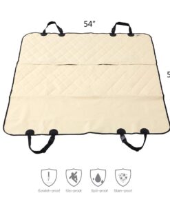 PET MAGASIN Durable Beige Pet Car Seat Cover Waterproof & Scratch Proof & Nonslip Backing & Hammock Style & Heavy Duty Back Seat Protector for Cars Trucks and SUVs 24 61Yv6B5l3AL 1