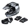 XFMT DOT Youth Kids Motocross Offroad Street Dirt Bike Helmet Goggles Gloves ATV Mx Helmet … Black Skull Large 9 61YxCQ hVhL