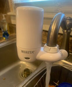 Brita Water Filter for Sink, Complete Faucet Mount Water Filtration System for Tap Water, Reduces 99% of Lead, White Faucet Mount System 46 61YxDZ22FUL