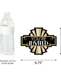 Big Dot of Happiness Roaring 20's - Shaped Fill-In Invitations - 1920s Art Deco Jazz Party Invitation Cards with Envelopes - Set of 12 8 61Z XMHs45L