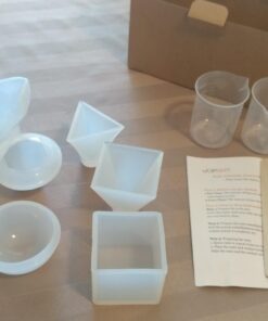 LET'S RESIN Resin Molds Silicone Kit for Beginners,7 PCS Large Epoxy Resin Molds Including Pyramid, Sphere,Cube, Rectangle,Candle Holder Resin Molds,Round/Square Coaster Molds for Resin Casting 52 61Z0cbxF8YL