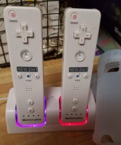 Kulannder Wii Remote Battery Charger(Free USB Wall Charger+Lengthened Cord) Dual Charging Station Dock with Two Rechargeable Capacity Increased Batteries for Wii/Wii U Game Remote Controller (White) 29 61Z1fllezPL