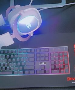 Redragon K556 RGB LED Backlit Wired Mechanical Gaming Keyboard, 104 Keys Hot-Swap Mechanical Keyboard w/Aluminum Base, Upgraded Socket and Noise Absorbing Foams, Soft Tactile Brown Switch K556 Wired 43 61Z3wKEtD3L