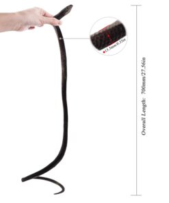 Homdipoo Realistic Fake Rubber Toy Snake Black Fake Snakes That Look Real Prank Stuff Cobra Snake 27 Inch Long (Black) 12 61Z4wlgwjCL