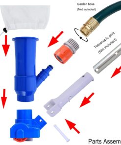 Perfect Pools Pool Spa Jacuzzi Pond Mini Jet Vac Vacuum Cleaner w/ Brush, Bag, and 4' Pole 29 61Z5uWiH8QL