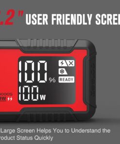 GOOLOO GT4000S Jump Starter 4000 Amp Car Starter 100W Two-Way Fast-Charging Portable Car Battery Charger Booster Pack for 10L Diesel and 12L Gas Engines, SuperSafe Lithium Jump Box for 12V Vehicles Red 55 61Z62nf581L