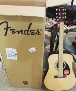 Fender FA-125 Acoustic Guitar - Natural Bundle with Gig Bag, Tuner, Strings, Strap, Picks, Austin Bazaar Instructional DVD, and Polishing Cloth Bundle w/ Gig Bag 46 61Z8aAWOJeL