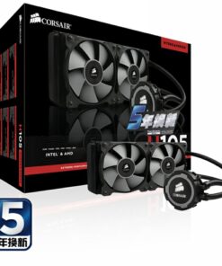 CORSAIR Hydro Series H105 AIO Liquid CPU Cooler, 240mm Thick Radiator, Dual 120mm PWM Fans 29 61Z9GW aFdL