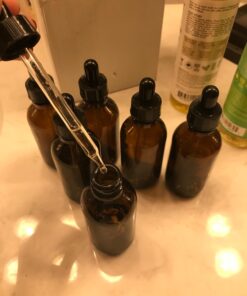 Yesker Amber Glass Bottles (Pack of 6) for Essential Oils with Glass Eye Dropper, 2 Ounce Capacity 6 Pack 28 61ZA79EnnJL