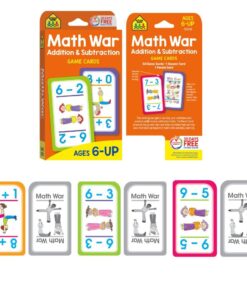 School Zone - Math 1-2 4-Pack Flash Cards - Ages 4+, 1st Grade, 2nd Grade, Addition 0-12, Subtraction 0-12, Numbers 1-100, Math War Addition & Subtraction, Numerical Order, Counting, and More 18 61ZB5Ecmu6L