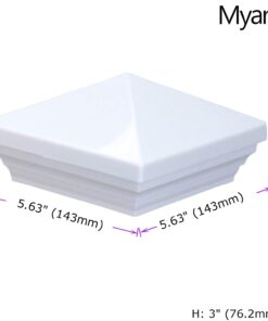 Myard PNP 115445W Screw-Free Universal Fence Pyramid Top Cap fits Post 4 x 4 Inches (Actual Post Size 3.5 x 3.5) (Qty 1, White) 10 61ZDDIzWuL