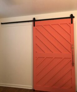 SMARTSTANDARD 8 Feet Heavy Duty Sturdy Sliding Barn Door Hardware Kit -Smoothly and Quietly -Easy to Install -Includes Step-by-Step Installation Instruction Fit 48" Wide Door Panel (J Shape Hanger) 32 61ZDUYMuCZL