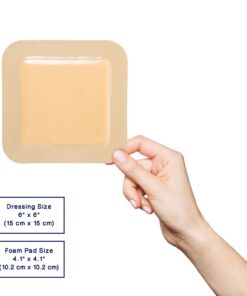 MedVance TM Foam – Bordered Adhesive Hydrophilic Foam Dressinge 6"x6" (4.1"x4.1" Pad) Box of 5 dressings 9 61ZERdaudeL