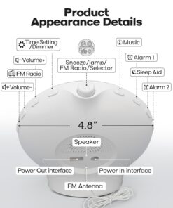 Sunrise Alarm Clock for Heavy Sleepers, Wake Up Light with Sunrise/Sunset Simulation, Dual Alarms & Natural Sounds, Snooze & Sleep Aid, FM Radio, 7 Colors Night Light for Bedroom, Ideal for Gift Classic Version 32 61ZFb8JWqlL