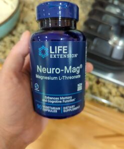 Life Extension Neuro-mag Magnesium L-threonate, Magnesium L-threonate, Brain Health, Memory & Attention, Gluten Free, Vegetarian, Non-GMO, 90 Vegetarian Capsules 90 Count (Pack of 1) 90 Capsule (Pack of 1) 41 61ZGecp3HZL 1