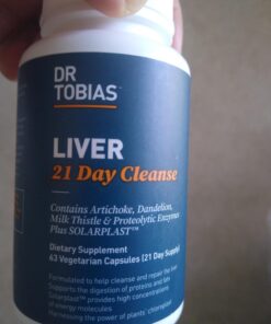 Dr. Tobias Liver 21 Day Cleanse, Herbal Liver Detox Cleanse with Solarplast, Artichoke Extract, Milk Thistle & Dandelion Extract, for Liver Cleanse & Detox, 63 Vegetable Capsules (3 Daily) (63 Count) 63 Count (Pack of 1) 27 61ZLpG2RNL