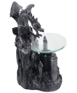 Mythical Winged Dragon Guarding Castle Electric Oil Warmer or Wax Tart Burner for Decorative Medieval & Gothic Decor Statues and Figurines As Aromatherapy Essential Scented Oil Gifts for Dragon Lovers 20 61ZMBWVz7QL