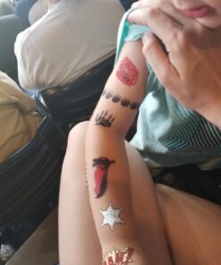 Temporary Tattoos for Boys and Girls | 77 Tattoos on 4 Sheets | Fun Metallic Tattoos for Kids | Black, Silver, Red & Gold Tattoo Bears Wolves Turtles Lizards Spiders Birds and More | Twink Designs Boys 4 Sheet 27 61ZO5RuqVuL