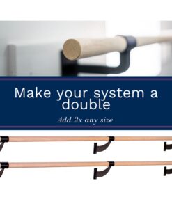 VITA Barre Wall-Mounted Single Ballet Barre, Classic WB15, Wood | Fixed Height, Made in USA, Home, Studio or Gym Exercise Equipment for Kids & Adults | Dance, Fitness, Pilates Black 4 Ft 19 61ZOtcbXJKL