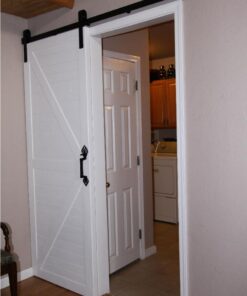 SMARTSTANDARD 6.6 Feet Heavy Duty Sturdy Sliding Barn Door Hardware Kit -Smoothly and Quietly -Easy to Install -Includes Step-by-Step Installation Instruction Fit 40" Wide Door Panel (J Shape Hanger) 36 61ZVsiR BmL