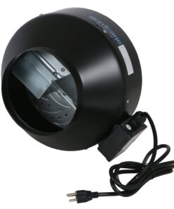 Hurricane 8 Inch Inline Fan 745 CFM - Quiet Fan with Steel Housing and Powder-Coated Finish, Easy Installation 8-Inch 25 61ZaVwzvuQL