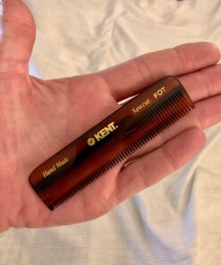 Kent A FOT Handmade All Fine Tooth Saw Cut Beard Comb - Pocket and Travel Comb - Styling Comb or Wet Comb for Fine or Thinning Hair, Beard Care, and Hair Care for the Essential Kent Beard Kit 1 Pack Tortoiseshell 33 61Zbu7MPxeL