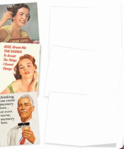 The Best Card Company - 10 Blank Funny Greeting Cards for Women (4 x 5.12 Inch) - Boxed All Occasion Assortment - Retro Toasts M6619OCB 10 61Ze9LQgL4L