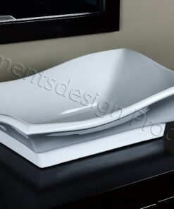 Alternative view of Bathroom White Ceramic Porcelain Vessel Vanity Sink 7459 +FREE Pop Up Drain White -7459