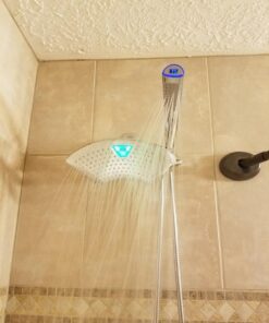 Dream Spa AquaFan 12 inch All-Chrome Rainfall-LED-Shower-Head with Color-Changing LED/LCD Temperature Display 35 61ZhKrEzxNL