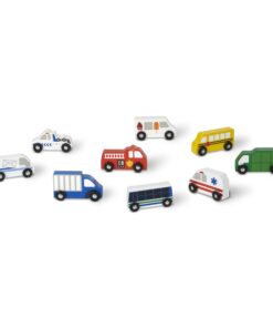 Melissa & Doug Town Vehicles Set in Wooden Tray (9 pcs) English Only Wooden Town Vehicles 13 61ZiTBZcxL