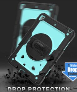 SEYMAC Stock iPad 6th/5th Generation Case with Screen Protector, 360 Rotating Stand, Drop-Proof Protection, Compatible with iPad 6th/5th/Air 2/Pro 9.7 in SkyBlue+Black 30 61ZjdTigbZL