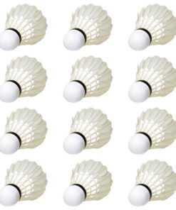 WISH Duck Feather Badminton Shuttlecocks – 12 Pack Tube of Durable Duck Feather Badminton Shuttlecocks – Feather Badminton Birdie for Indoor and Outdoor Play White 13 61ZmjVGm7L