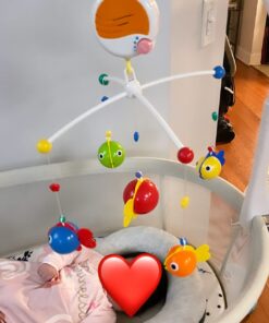 Fisca Baby Musical Crib Mobile, Infant Bed Decoration Toy Hanging Rotating Bell with Melodies Dual Purpose (Mobile & Bath Toy) 35 61ZndIJi89L