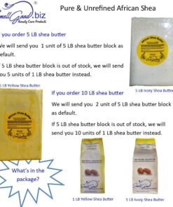 SmellGood Raw Unrefined Ivory Shea Butter TOP Grade From Ghana 5 lbs- SOFT 5 Pound (Pack of 1) 28 61ZoqUjDwPL