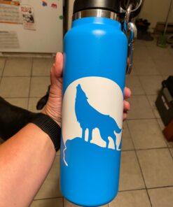 SoCoolDesign Howling Wolf Moon Car Window Vinyl Decal Sticker 5" Wide (White) 5 61ZqKcpJ2ZL